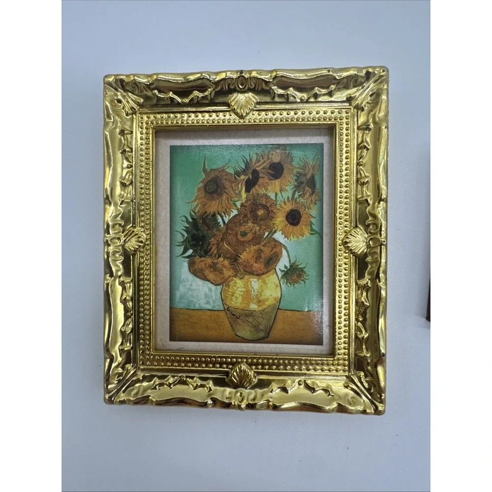 Dollhouse Miniature Framed Pictures Flower Vase And Coca Cola Mirror